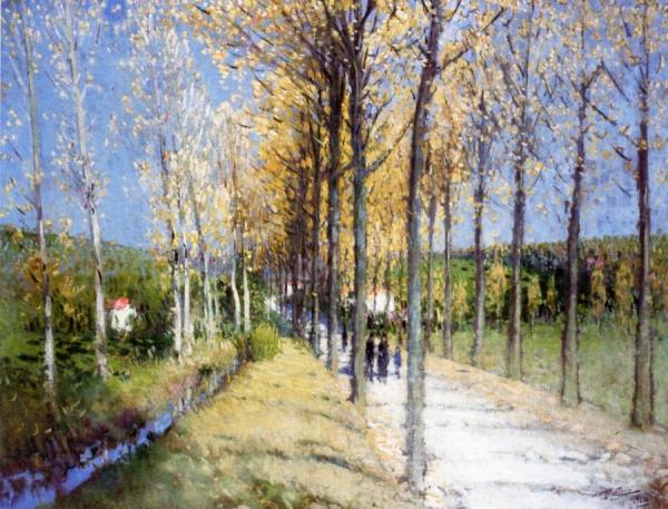 Lane By The Stream by Pierre Eugène Montézin
