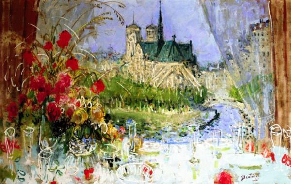 Notre Dame And The Seine From The Window On The Tour D'argent by Pierre Eugène Montézin