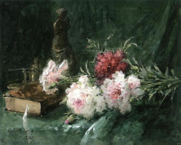 Still Life With Carnations by Pierre Eugène Montézin