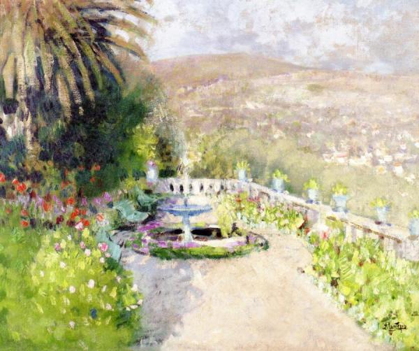 Terrace At Cannes by Pierre Eugène Montézin