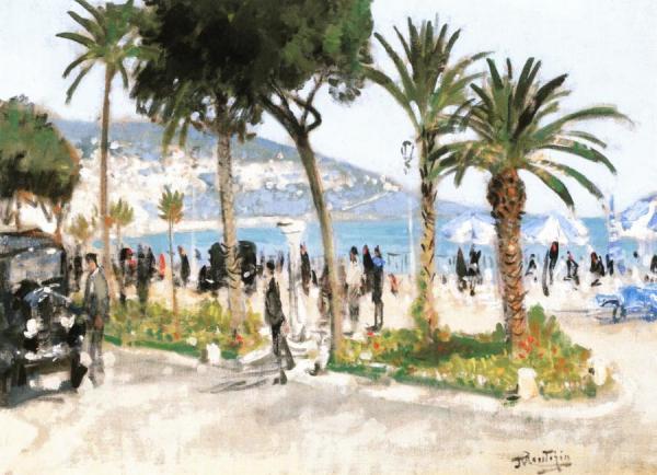 The English Promenade, Nice by Pierre Eugène Montézin