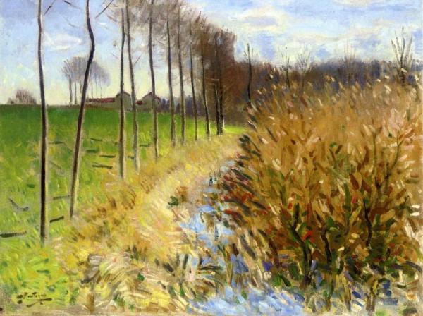 The Watering Place At Mizy Sur Yonne by Pierre Eugène Montézin