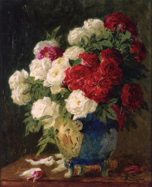Vase Of Flowers by Pierre Eugène Montézin