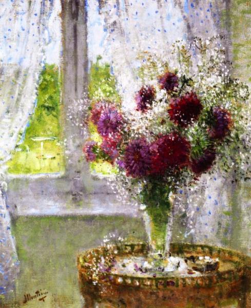 Vase Of Flowers By The Window by Pierre Eugène Montézin Oil Painting Reproductions