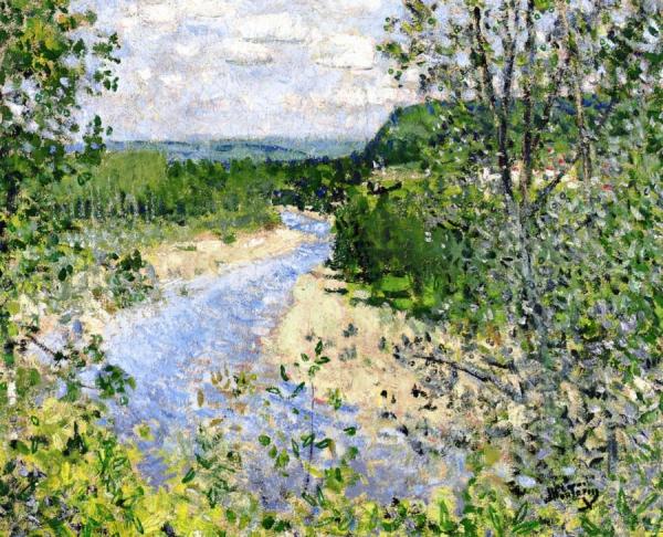 View From Above The River by Pierre Eugène Montézin