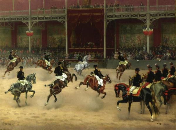 Le Cadre Noir à Paris Devant La Tribune Présidentielle, 1895 by Pierre Gavarni