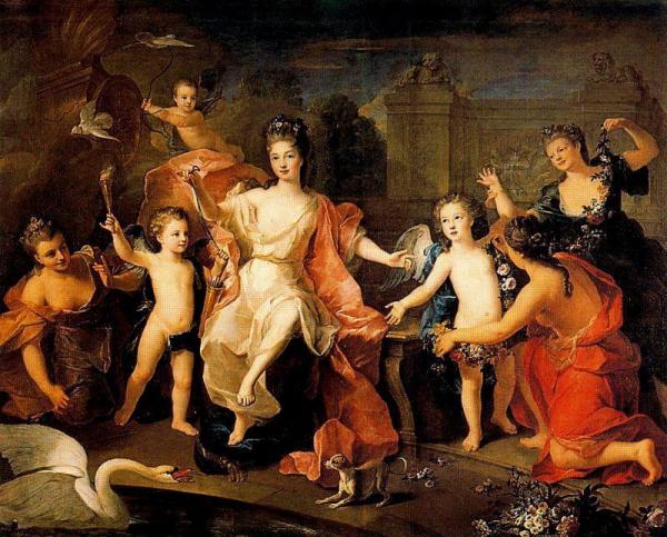 Pierre Gobert The Duchess Of Burgundy With Her Two Sons, The Dukes Of Brittany And Anjou