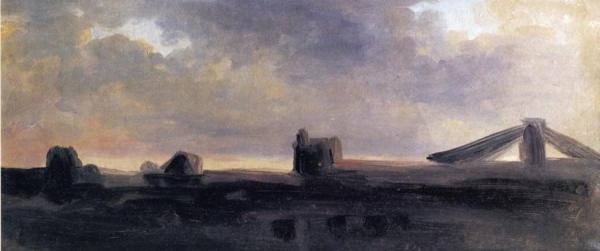 Ruins On A Plain At Twilight by Pierre-henri De Valenciennes