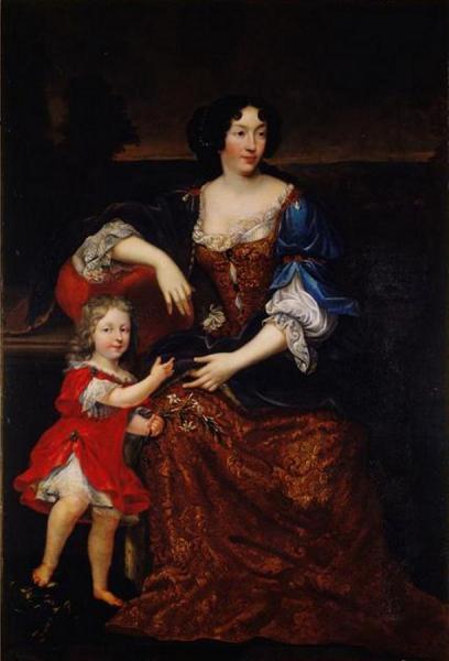 Isabelle D'orléans, Duchess Of Guise With Her Son by Pierre Mignard