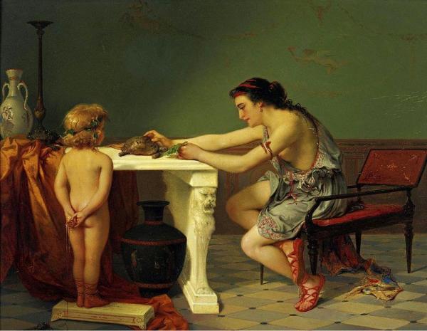 Feeding The Turtle by Pierre Olivier Joseph Coomans