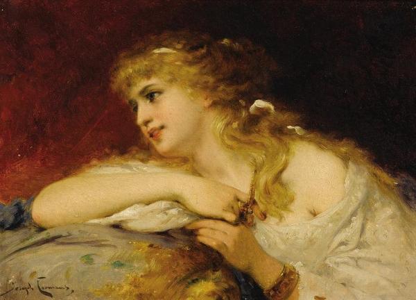 Portrait Of A Woman by Pierre Olivier Joseph Coomans Oil Painting Reproductions