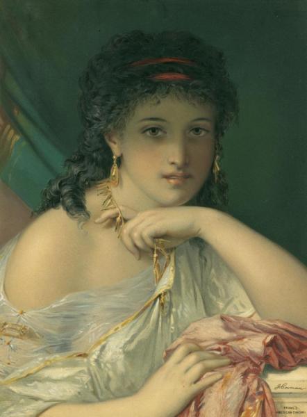 Roman Beauty by Pierre Olivier Joseph Coomans Oil Painting Reproductions