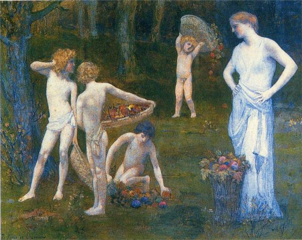 Children In An Orchard by Pierre Puvis De Chavannes
