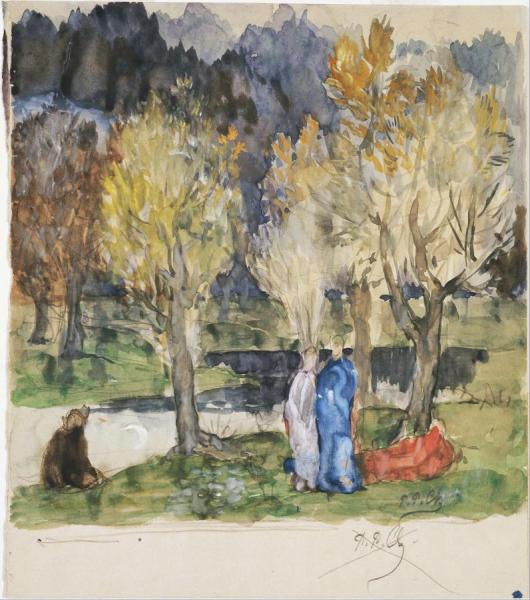 Sacred Grove by Pierre Puvis De Chavannes
