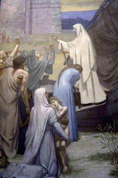 St. Genevieve Bringing Supplies To The City Of Paris After The Siege by Pierre Puvis De Chavannes