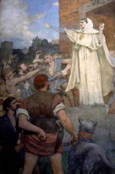 Pierre Puvis De Chavannes St. Genevieve Makes Confidence And Calm To Frightened Parisians Of The Approach Of Attila
