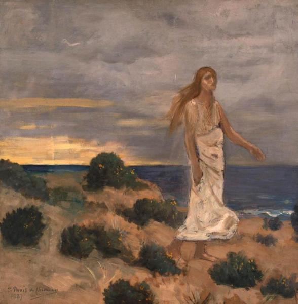 Woman By The Sea by Pierre Puvis De Chavannes