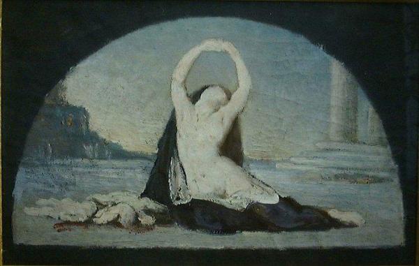 Woman In Classical Setting by Pierre Puvis De Chavannes
