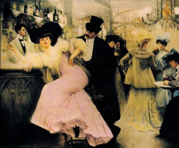 The Bar At Maxim's by Pierre-victor Galland