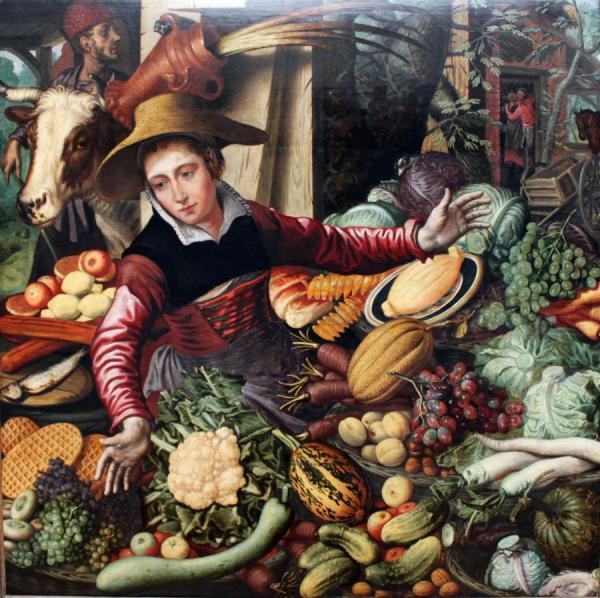 The Vegetable Seller(1567) by Pieter Aertsen