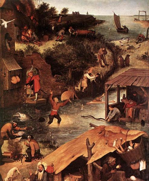 Netherlandish Proverbs (detail) by Pieter Bruegel The Elder
