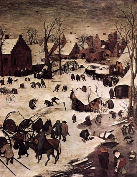 The Census At Bethlehem (detail) by Pieter Bruegel The Elder