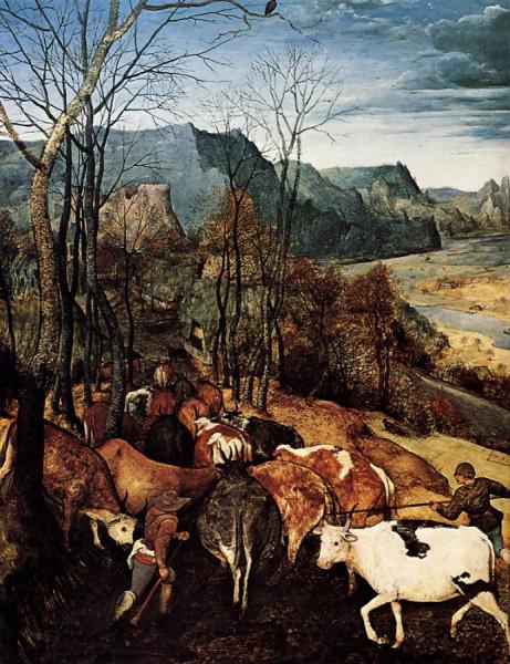 The Return Of The Herd [detail] by Pieter Bruegel The Elder