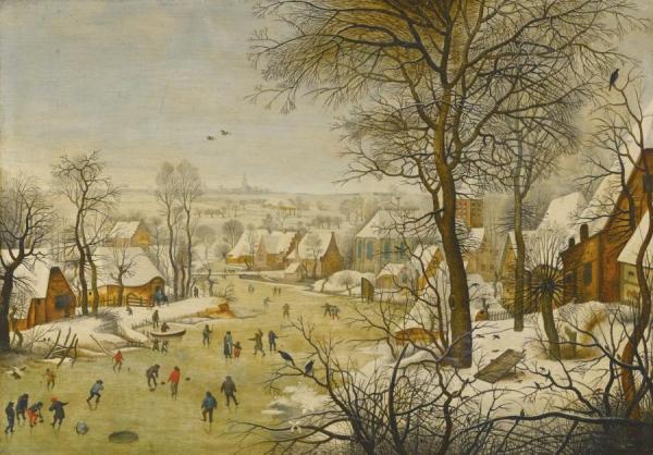 Winter Landscape With Skaters And Bird Trap by Pieter Bruegel The Elder