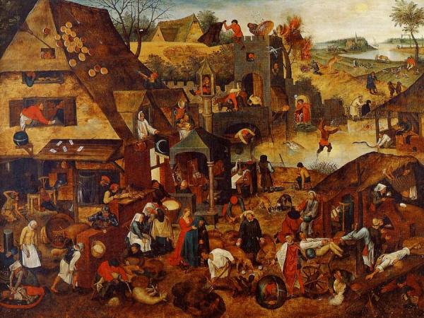 Flemish Proverbs by Pieter Bruegel The Younger Oil Painting Reproductions