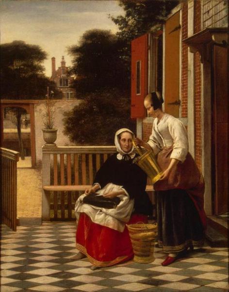 Woman And Maid by Pieter De Hooch