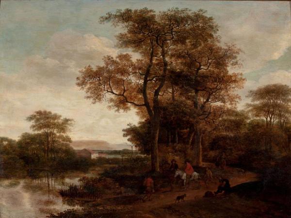 Landscape With Travelers Along A Roadway by Pieter Jansz. Van Asch