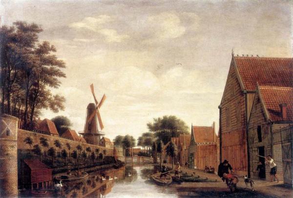 The Delft City Wall With The Houttuinen by Pieter Jansz. Van Asch