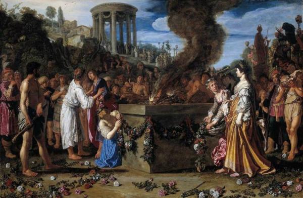 Orestes And Pylades Disputing At The Altar by Pieter Lastman
