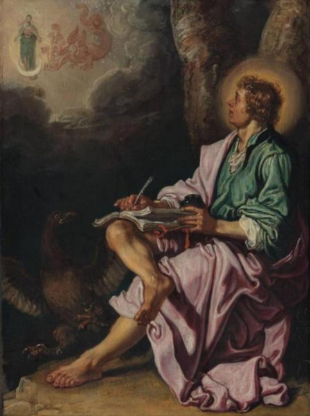 Saint John The Evangelist On Patmos by Pieter Lastman