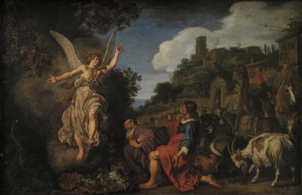 The Angel Raphael Takes Leave Of Old Tobit And His Son Tobias by Pieter Lastman Oil Painting Reproductions