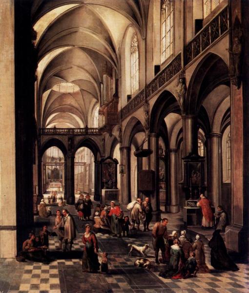 Interior Of A Flemish Church by Pieter Neefs The Elder