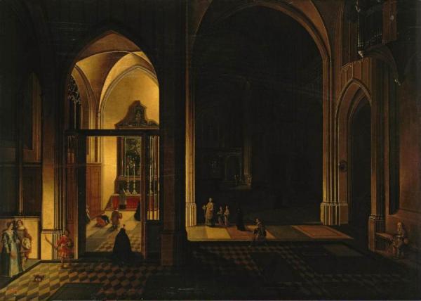 Interior Of A Gothic Church by Pieter Neefs The Elder