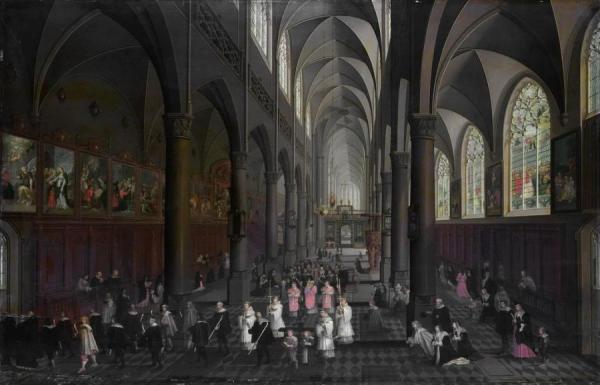 Interior Of The Dominican Church In Antwerp by Pieter Neefs The Elder