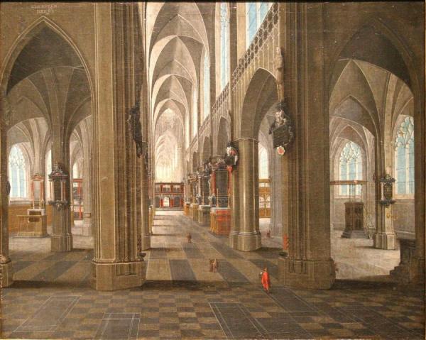 Interior Of The Notre Dame Cathedral In Anvers by Pieter Neefs The Elder