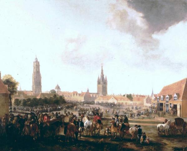 Horsemarket In Delft by Pieter Wouwerman
