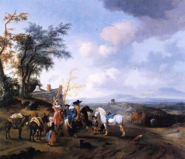 Landscape With Resting Travellers by Pieter Wouwerman