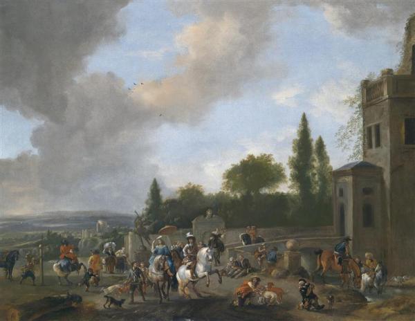 Setting Off On A Falcon Hunt by Pieter Wouwerman