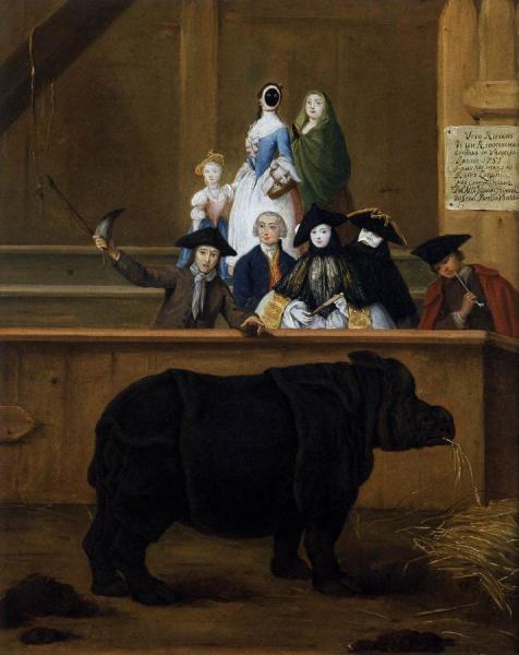 Exhibition Of A Rhinoceros by Pietro Longhi