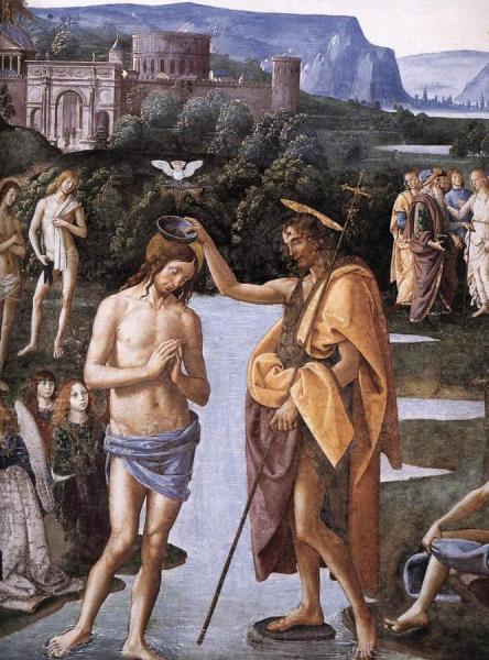 Baptism Of Christ [detail] by Pietro Perugino