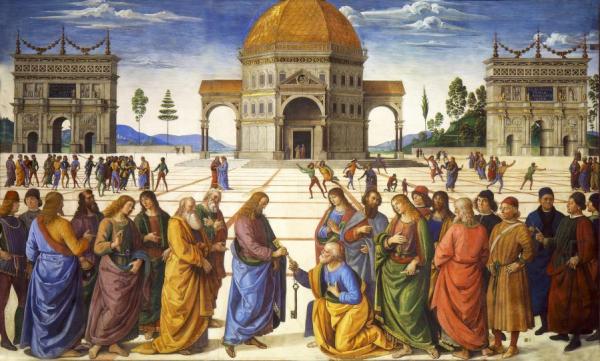 Christ Handing The Keys To St. Peter by Pietro Perugino Oil Painting Reproductions