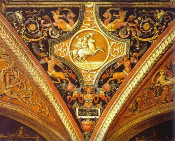 Detail Of The Ceiling by Pietro Perugino