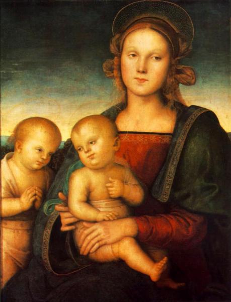 Madonna With Child And Little St John by Pietro Perugino