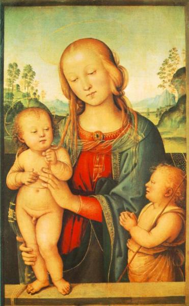 Madonna With Child And Little St John by Pietro Perugino