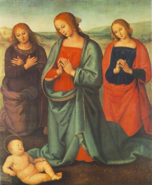 Madonna With Saints Adoring The Child by Pietro Perugino