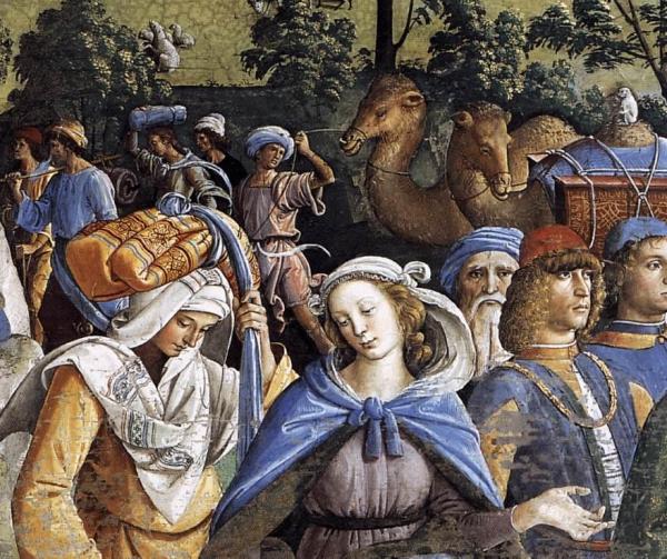 Moses's Journey Into Egypt And The Circumcision Of His Son Eliezer (detail) by Pietro Perugino Oil Painting Reproductions